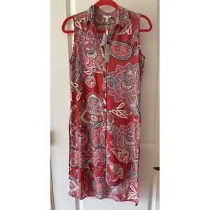 Spense Women’s Size Small Paisley Sleeveless Shirt Dress NWT